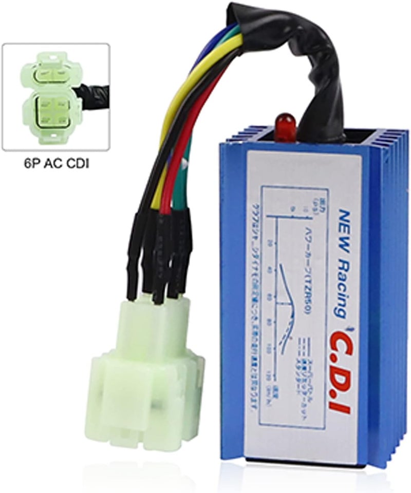 FLYPIG High Performance GY6 6 Pin AC Racing CDI Box for 50cc 125cc 150cc 139QMB 152QMI 157QMJ Chinese Scooter Moped Go Kart ATV Quads Dirt Bike Compatible with XR50 XR70 CRF50 CRF70 - Image 5